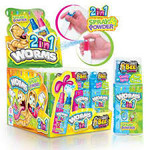 X-TREME Worms Dips 4 Fun, фруктовый леденец- палочка, + 3 вида кислого порошка разных вкусов.24 гр,