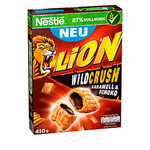 Сухой завтрак Nestle Lion Wild Crush шоколад и карамель    360гр