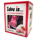 Жев.конфета Love is сливочные со вкусом клубники   85гр