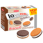 Печенье бисквитное Loveme двойной вкус с кремовой начинкой 370гр.