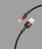 Кабель USB - Lightning DENMEN D46L 2.4A (черный) 1м