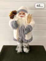 Новогодняя фигура “Дед Мороз”, 45 см, серо-белый с лыжами , арт. BL-SS12105