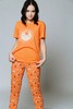 13108 Пижама женская с брюками оранжевая