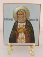 РТД Золотой медведь Икона Святого Серафима Саровского (Палех) Palgbi031