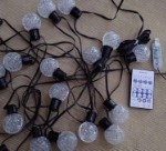 Гирлянда уличная, шары на черном проводе с пультом, 6м, 20 LED, арт. А614-29