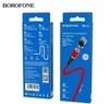 Кабель USB - Lightning BOROFONE BU16 магнитный (красный) 1м