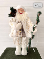 Новогодняя фигура “Дед Мороз”, 90 см, белый в клетку, арт. BL-24937