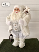 Новогодняя фигура “Дед Мороз”, 45 см, белый с фонарем, арт. BL-241028