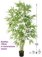 Искусственный бамбук Карибский 150см в кашпо (Бамбук)