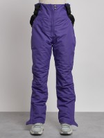Полукомбинезон с высокой посадкой женский зимний фиолетового цвета 7399F