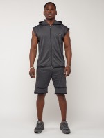 Спортивный костюм летний мужской темно-серого цвета 22610TC