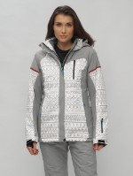 Горнолыжная куртка женская зимняя великан белого цвета 2272-1Bl