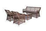 “Асти” лаунж-зона из искусственного ротанга на 4 персоны, цвет коричневый