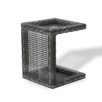 Столик к шезлонгу Анкор со стеклом - Серо-белый