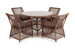 “Доппио” обеденная группа плетеная, цвет коричневый