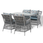 Обеденная группа из ротанга Гайс (в цвете береза) - Берёза - Без выбора - 4 персоны