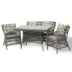 Обеденная группа Гайс (в цвете серый Сицилия) - Серый Сицилия - Ромб Duck - 4 персоны