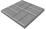 Тротуарная плитка ПТ 8 330х330х20 мм. - серый
