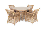“Доппио” обеденная группа плетеная, цвет соломенный