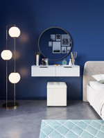 Консоль подвесная 2 ящ., 1000_360_216, кол-ция Лофт 3D, фасад ВЕЛЬВЕТ МДФ СОФТ, цвет белый_02694