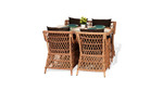 Обеденный комплект из ротанга Гайс (в цвете балийское дерево) - Инд Дерево - Brown Oxford - 4 персоны