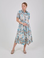 Платье с цветочным принтом - 44 - Голубой
