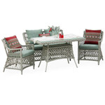 Обеденный комплект из ротанга Гайс с новогодним принтом (в цвете серый Сицилия) - Серый Сицилия