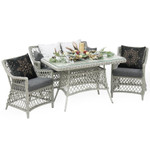 Обеденный комплект из ротанга Гайс Новогодний - Серый Сицилия - 4 персоны