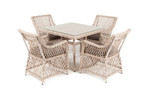 “Айриш” обеденная группа плетеная на 4 персоны, цвет бежевый