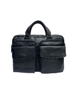 Мужской портфель с карманами спереди арт. М2023 - черный