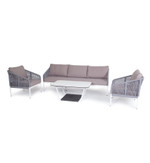 “Канны” лаунж-зона 5-местная плетеная из роупа (веревки), цвет серый