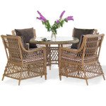 Комплект из ротанга Гайс с круглым столом (в цвете зебрано) - Зебрано - 4 персоны