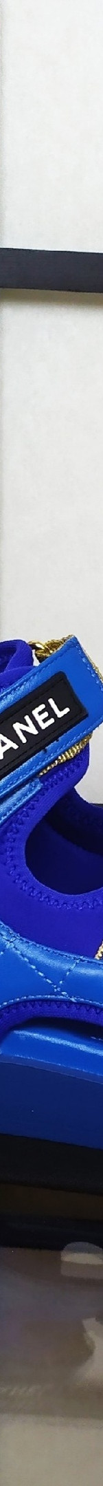 Босоножки Chanel на липучках синие - blue - 39