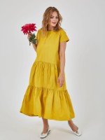 Платье с коротким рукавом, цвет: желтый - 44 - Желтый