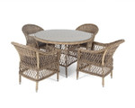 “Дольче” обеденная группа из искусственного ротанга, цвет соломенный