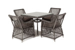 “Айриш” обеденная группа плетеная на 4 персоны, цвет графит