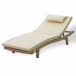 Шезлонг из ротанга Авиано (в цвете индийское дерево) - Тиффани - Beige Oxford