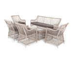 “Асти” лаунж-зона из искусственного ротанга на 6 персоны, цвет бежевый