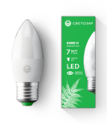 Лампа светодиодная ЭКО E27 свеча 7Вт, Дневной свет